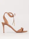 Aquazzura Aquazzurra Tessa 85 Leather Sandal In Nude Color In Pink