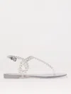 Aquazzura Almost Bare Crystal Jelly Sandal Flats Transparent In Transparent