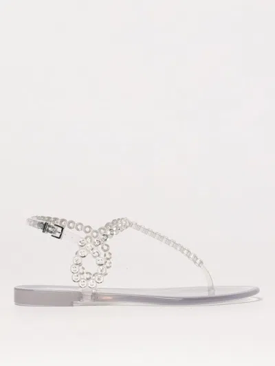 AQUAZZURA FLAT SANDALS AQUAZZURA WOMAN COLOR TRANSPARENT,G76432222