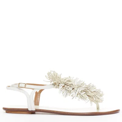 Aquazzura Flat Sandals In White