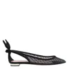Aquazzura Black Mesh And Suede Ballerinas With Bow