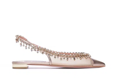 Aquazzura Temptation Crystal-embellished Flats In Pink
