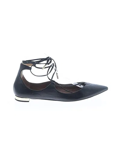 Pre-owned Aquazzura Flats In Black