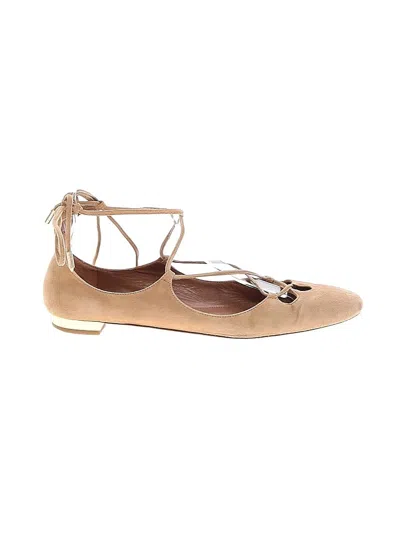 Pre-owned Aquazzura Flats In Brown