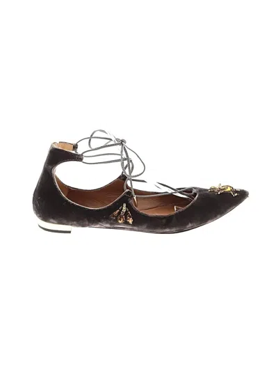 Pre-owned Aquazzura Flats In Brown