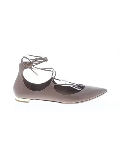 Pre-owned Aquazzura Flats In Brown