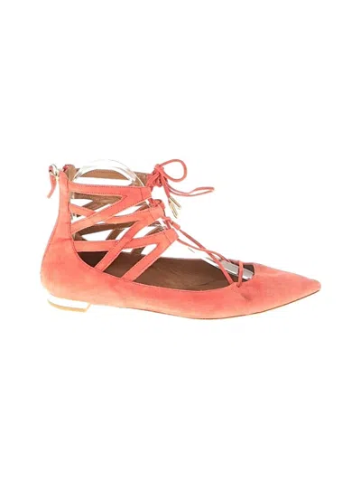 Pre-owned Aquazzura Flats In Orange