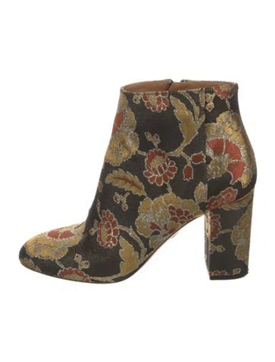 Pre-owned Aquazzura Floral Print Boots