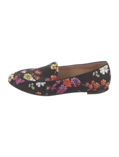 Pre-owned Aquazzura Floral Print Loafers In Brown