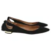 Aquazzura Forever Marilyn Cutout Ballet Flats In Black Suede In Black