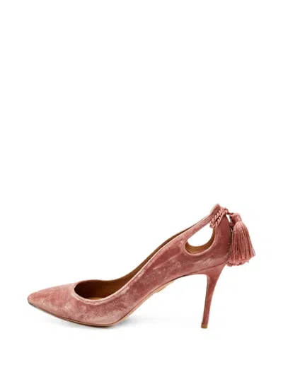 Pre-owned Aquazzura Forever Marilyn Tassel Pumps In Pink