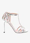 Aquazzura 105mm Forever More Synthetic Sandals In Silver