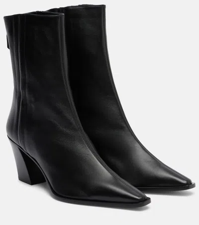 Aquazzura Ankle Boots With Block Heel And Pointed Toe In Black