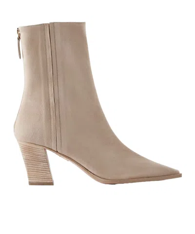Aquazzura Francoise 70 Suede Boots In Purple