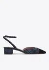 Aquazzura Square-headed High-heeled Sandals In Blue