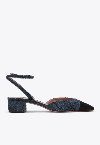 AQUAZZURA FRENCH FLIRT 35 DENIM PUMPS