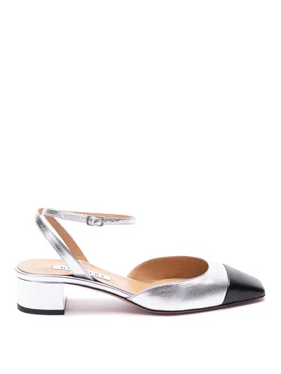 Aquazzura French Flirt 35 Leather Pump In Silver