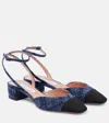 Aquazzura Square-headed High-heeled Sandals In Blue