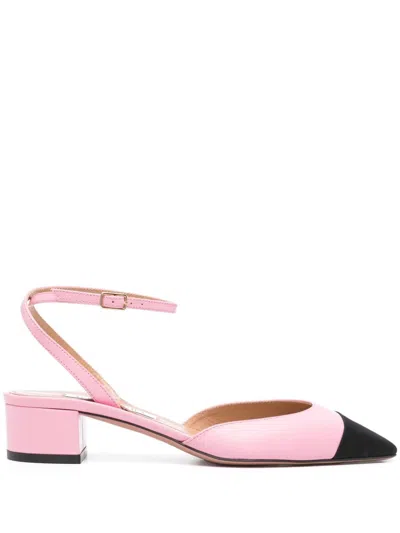 Aquazzura French Flirt 35 Leather Pumps In Light Rose/black