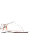Aquazzura Frida Leather T-bar Flat Sandals