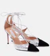 Aquazzura Gabi 85 Leather Slingback Pumps In Silver