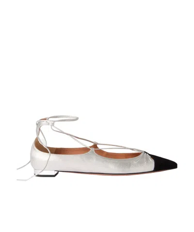 Aquazzura Gabi Ballerina Shoes In White