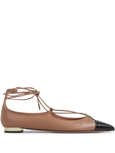 Aquazzura Gytane Ballerina Shoes In Neutrals