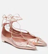 Aquazzura Gabi Leather Ballet Flats In Neutrals
