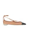 Aquazzura Gabi Pointed-toe Ballet Flats In Neutral