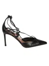 Aquazzura Gabi 85 Leather Pumps In Black