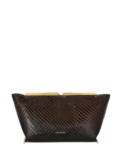 Aquazzura Galerie Clutch In Brown