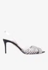 Aquazzura Gatsby 75 Crystal-embellished Sling Pumps In Black
