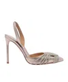 Aquazzura Gatsby Sling Shoes With Exposed Heels In Nude