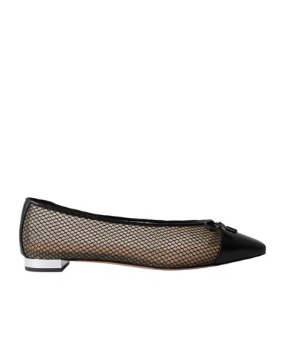 Aquazzura Genuine Leather Pointed Toe Flat Shoes In Black