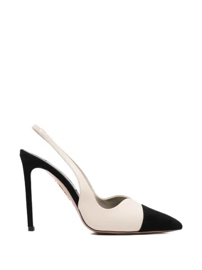 Aquazzura Gia Two-tone Sling Pumps In White