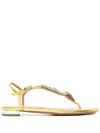 Aquazzura Gin Tonic Metallic Sandals In Yellow