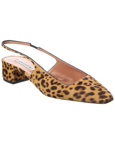 Aquazzura Ginza 35 Haircalf Slingback Pump In Brown