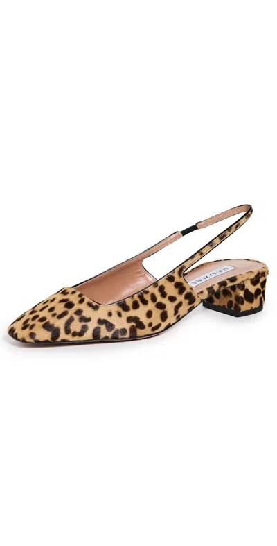 AQUAZZURA GINZA SLING HEELS 35MM NATURAL