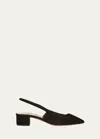 Aquazzura Ginza Suede Slingback Ballerina Pumps In Black