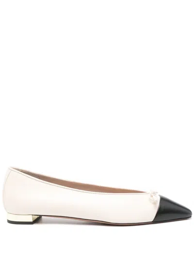 Aquazzura Gioia Leather Ballet Flats In Brown