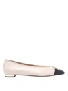 Aquazzura Leather Gioia Ballet Flats In Blanco