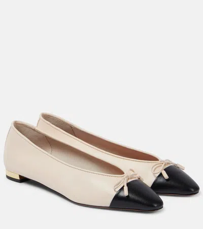 AQUAZZURA GIOIA LEATHER BALLET FLATS