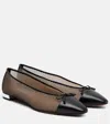 Aquazzura Gioia Mesh And Leather Ballet Flats