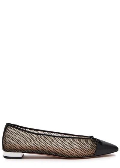 AQUAZZURA AQUAZZURA GIOIA MESH AND LEATHER BALLET FLATS