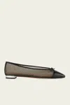 Aquazzura Gioia Mesh Net Cap-toe Ballerina Flats