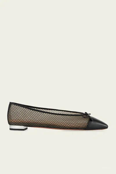 AQUAZZURA GIOIA MESH FLAT IN BLACK