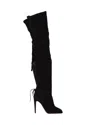 Aquazzura Giselle Over-the-knee Boots In Black Suede In Black