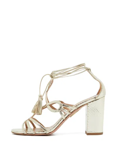 Pre-owned Aquazzura Gitana Sandals In Gold