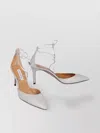 Aquazzura Glitter Ankle Strap Stiletto Pumps In Grey