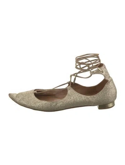 Pre-owned Aquazzura Glitter Glitter Accents Ballet Flats